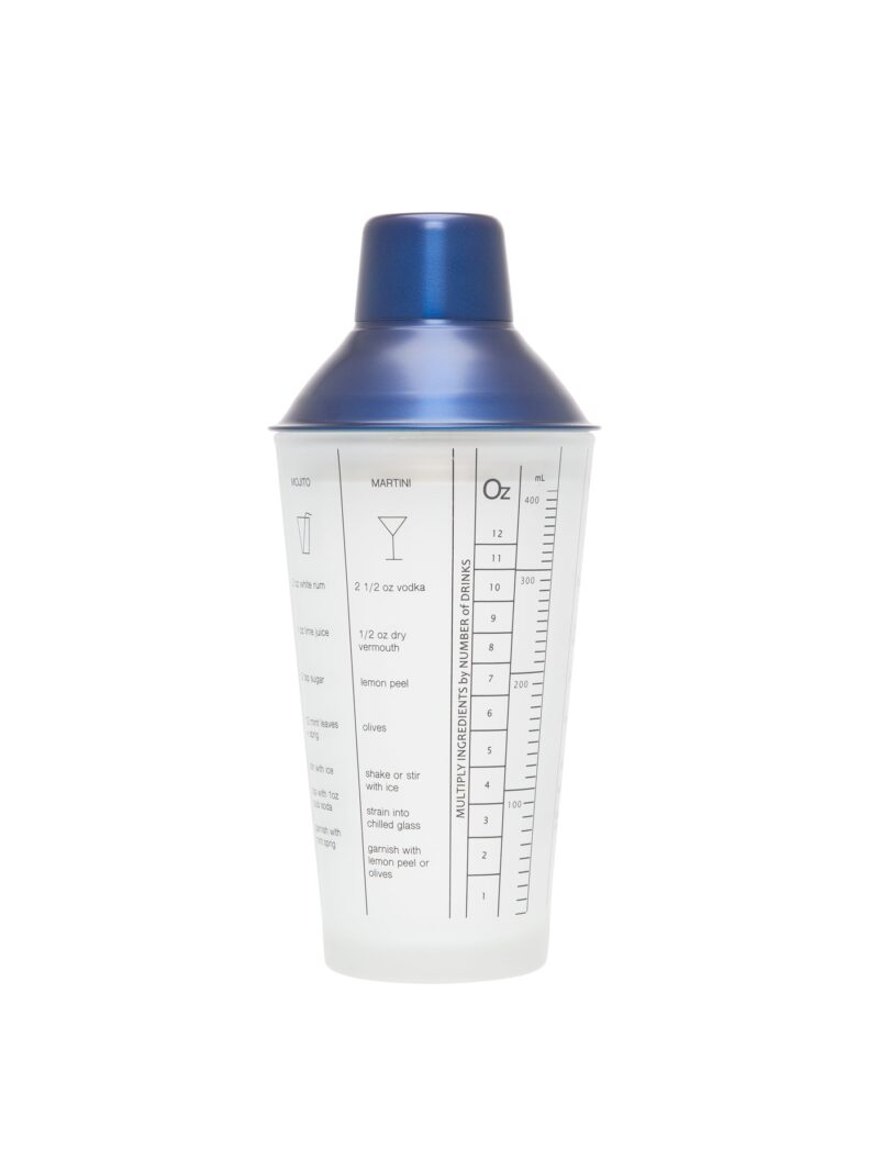 Brushed Blue Glass Recipe Shaker